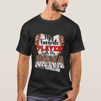 T-shirt Mon Joueur Favori M'Appelle Nana Baseball Leopard