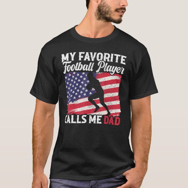 T-shirt Mon joueur favori me traite Papa USA Drapeau (Devant)
