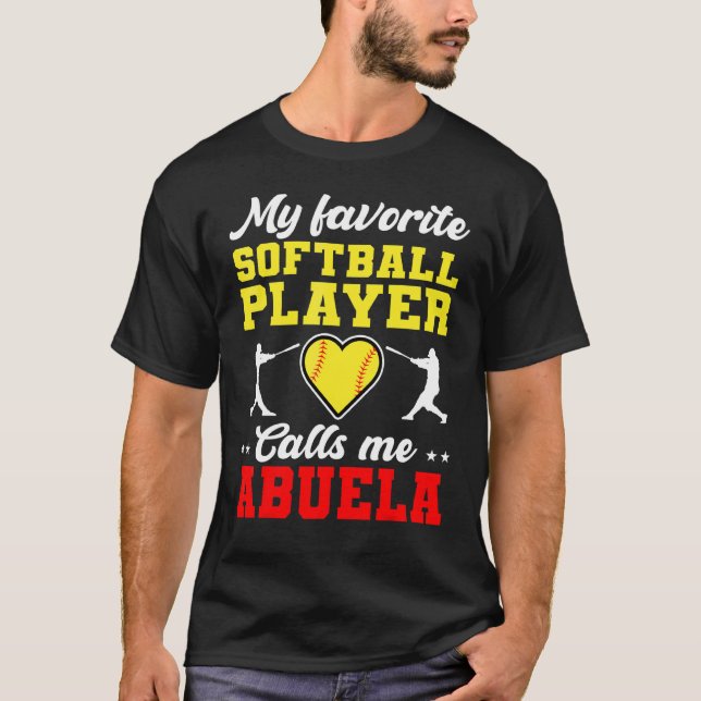 T-shirt Mon Joueur préféré de softball m'appelle Abuela Mo (Devant)