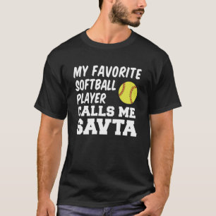 T-shirt Mon Joueur préféré de softball m'appelle Savta Jui