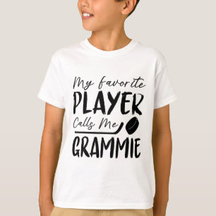 T-shirt Mon joueur préféré m'appelle Grammie Hockey Player