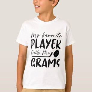 T-shirt Mon joueur préféré m'appelle Grams Joueur de hocke