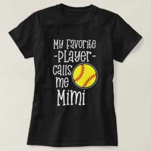 T-shirt Mon joueur préféré m'appelle jeu de base-ball Mimi