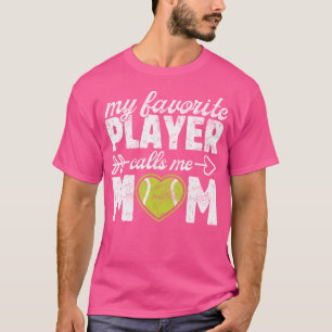 T-shirt Mon joueur préféré m'appelle maman drôle Tennis Ma