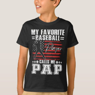 T-shirt Mon joueur préféré m'appelle Pap Drapeau américain