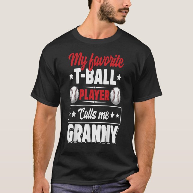 T-shirt Mon Joueur TBall préféré m'appelle Granny Mères D (Devant)
