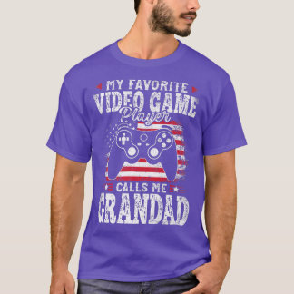 T-shirt Mon Joueur Vidéo Préféré M'Appelle Grandad Fat