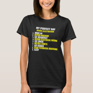 T-shirt Mon jour parfait d'électricien