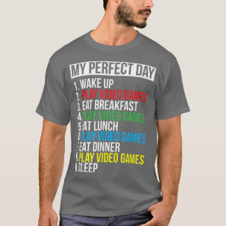 T-shirt Mon Jour Parfait Jeux Vidéo Amusant Cool Gamer Don
