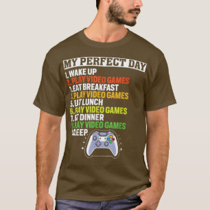 T-shirt Mon Jour Parfait Jeux Vidéo Jeux Drôle Joueurs Gar
