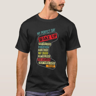 T-shirt Mon Jour Parfait Jouer Jeux Vidéos Amoureux Du Jeu