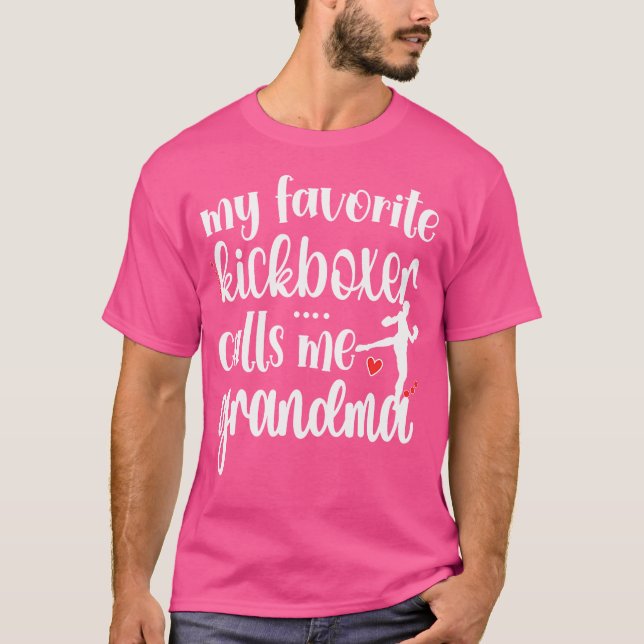 T-shirt Mon Kickboxer favori m'appelle Grand-mère Kickboxi (Devant)