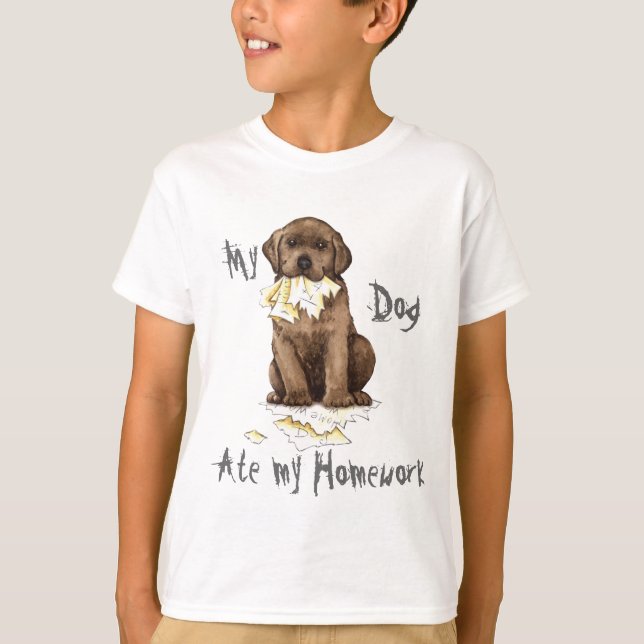 T-shirt Mon laboratoire de chocolat a mangé mes devoirs (Devant)