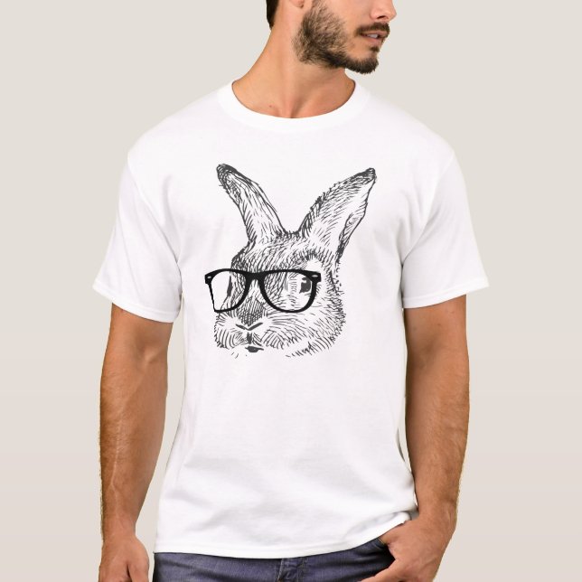 T-shirt mon lapin frais avec des lunettes a conçu par (Devant)