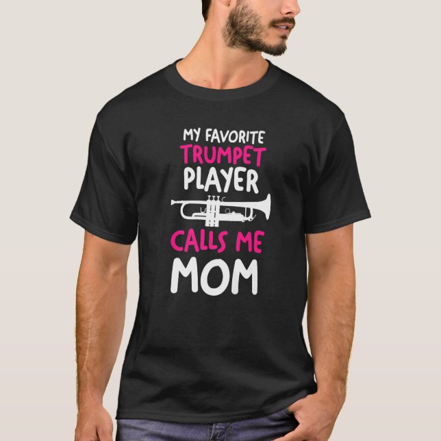 T-shirt Mon lecteur préféré de trompette m'appelle Maman P (Devant)