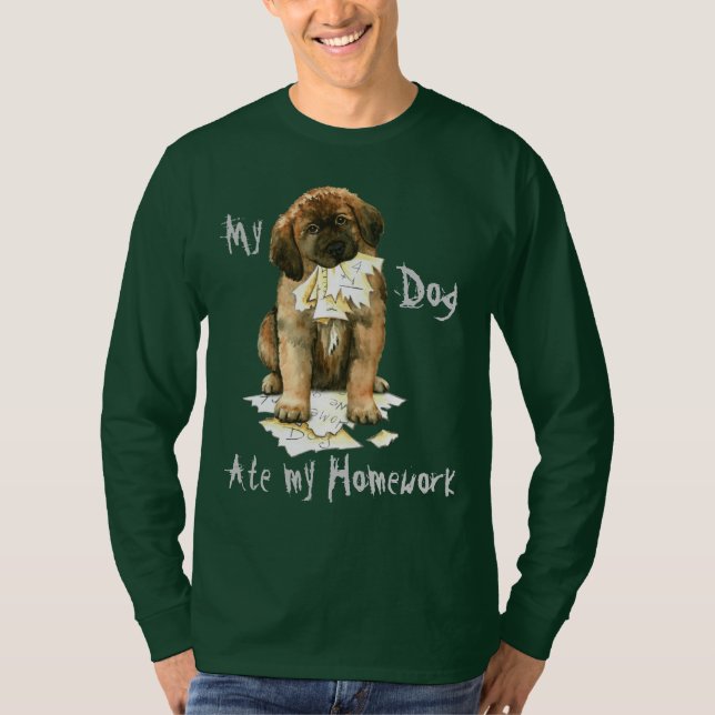 T-shirt Mon Leonberger a mangé mon travail (Devant)