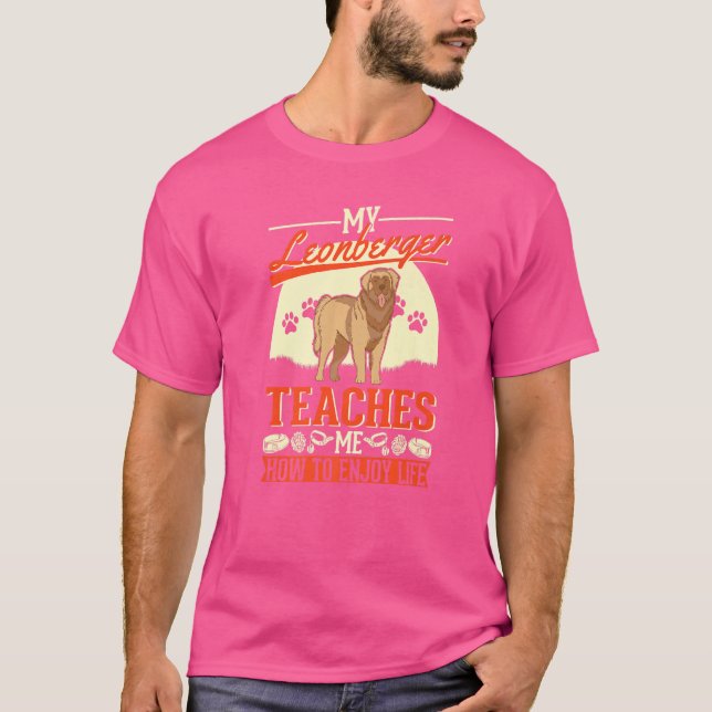 T-shirt Mon Leonberger M'Apprend À Profiter De La Vie Leon (Devant)