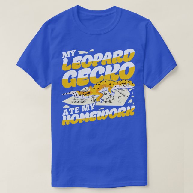 T-shirt Mon Léopard Gecko A Mangé Mes Devoirs (Design devant)