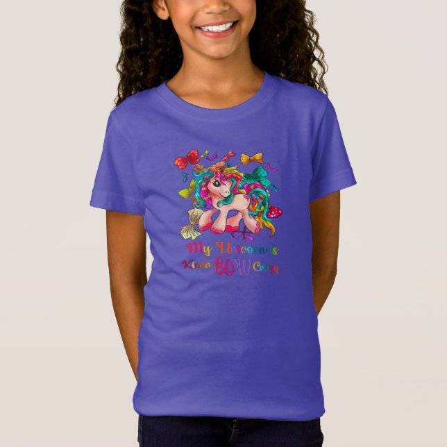 T-Shirt Mon licorne est Kinda Bow fou pour les enfants (Devant)