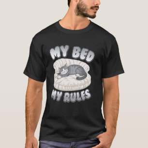 T-shirt Mon Lit Mes Règles Drôle Humoristique Chat Endormi
