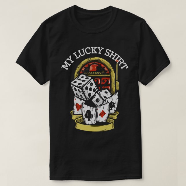 T-shirt Mon Lucky Casino Gambling Gambler (Design devant)