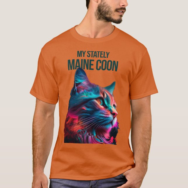 T-shirt Mon Maine Coon majestueux (Devant)