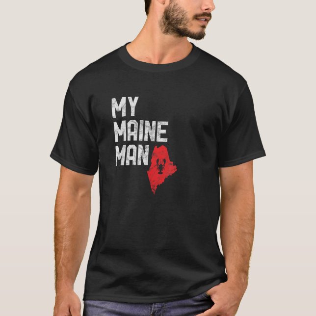 T-shirt Mon Maine Man Funny Rétro Homard Chemise Cadeau Ro (Devant)
