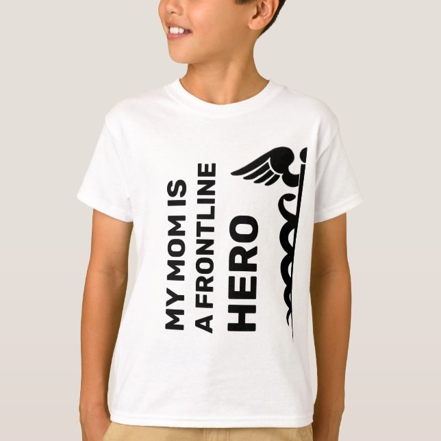 T-shirt Mon maman Héros de première ligne Coronavirus Covi (Devant)