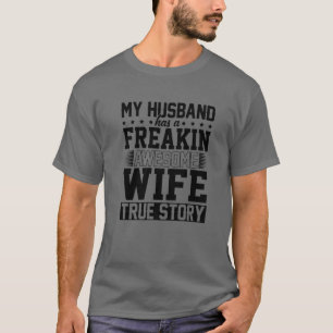 T-shirt Mon Mari A Une Femme Fier Fier Fier Fier De Fête D