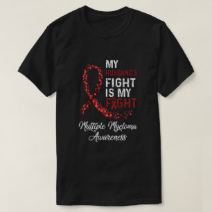 T-shirt Mon Mari Combat Mon Combat Myeloma Multiples Awa