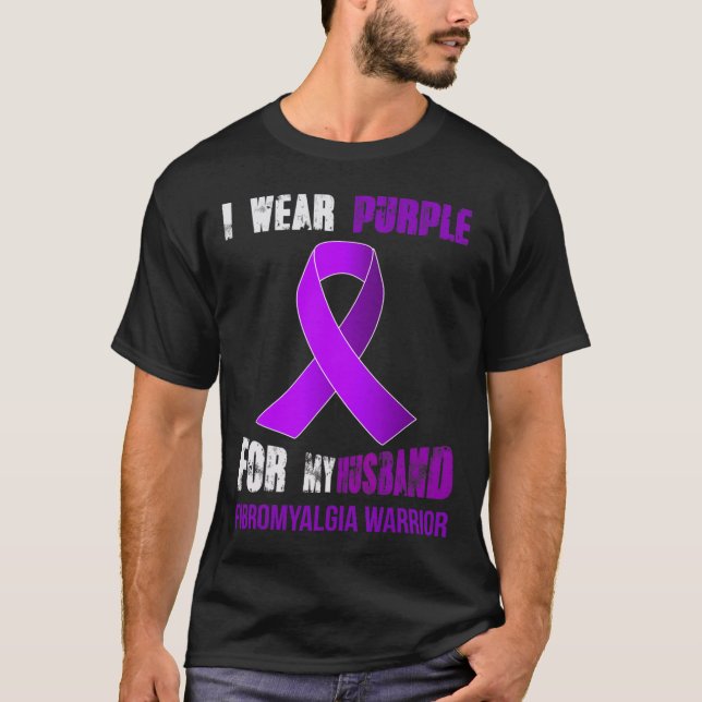 T-shirt Mon mari - Mon guerrier Fibromyalgie (Devant)