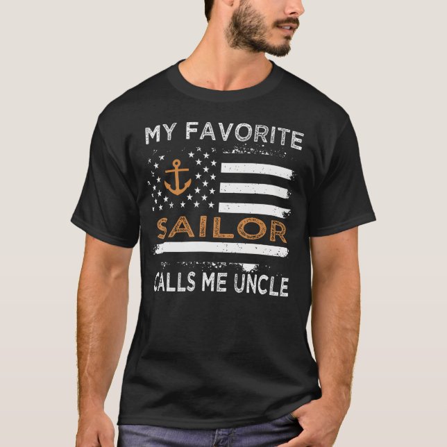 T-shirt Mon marin préféré m'appelle Oncle Voile Drapeau de (Devant)