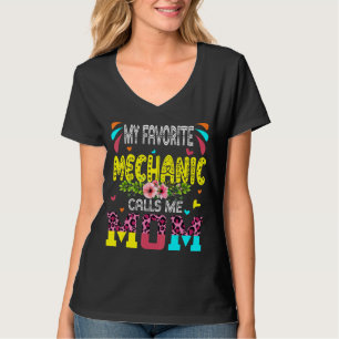 T-shirt Mon Mécanique Préféré M'Appelle Maman Mignonne Léo