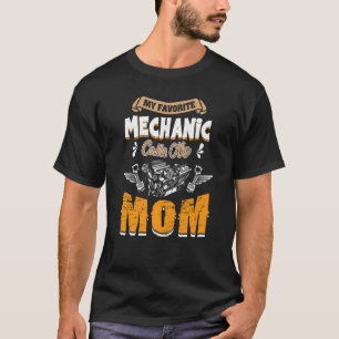 T-shirt Mon Mécanique Préféré M'Appelle Maman Tee Mère Fêt