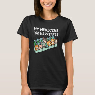 T-shirt Mon médicament pour le bonheur appelé Chats tous l