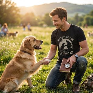 T-shirt Mon Meilleur Ami A Des Pattes Papa Chien Vintage