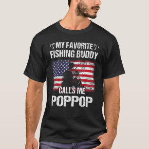 T-shirt Mon meilleur ami de pêche m'appelle Pop Pop Flag F