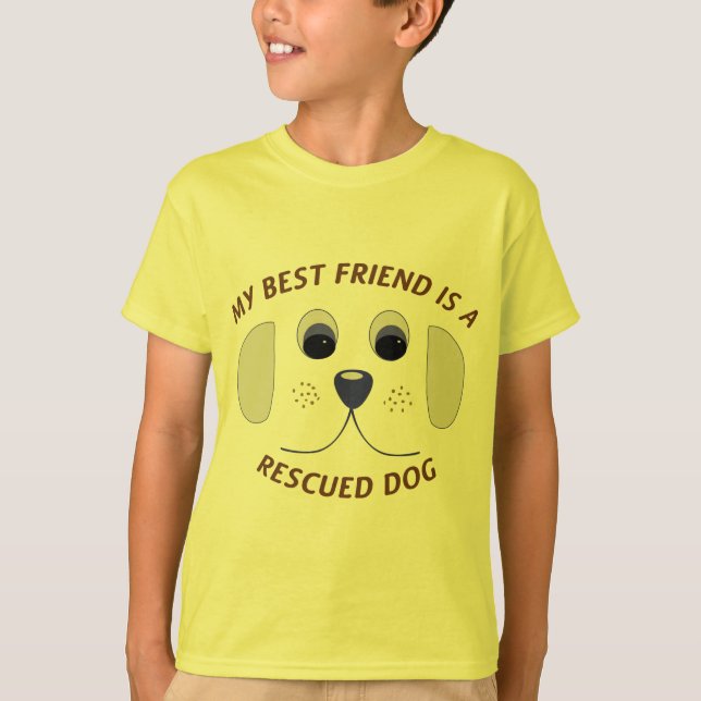 T-shirt Mon meilleur ami est un chien secouru (Devant)