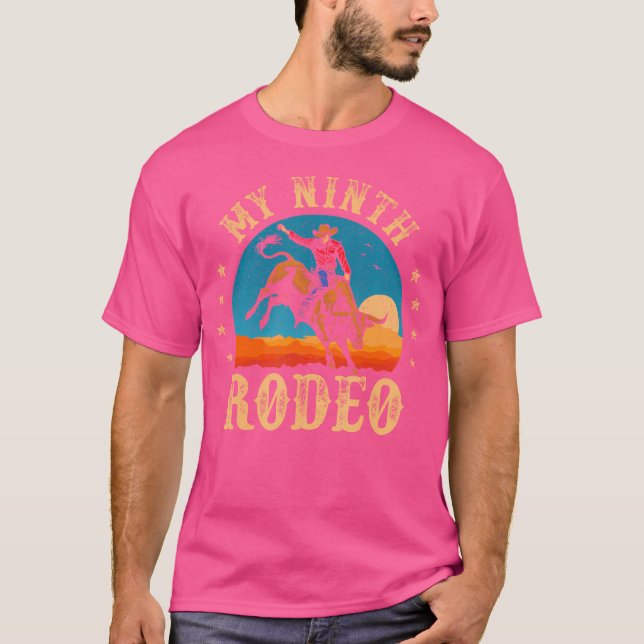 T-shirt Mon Neuvième Rodéo 9 Ans Cowboy 9E Anniversaire Bu (Devant)