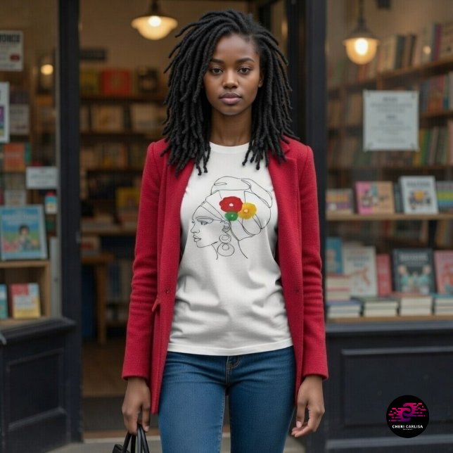 T-shirt Mon Noir Est Beau (Books behind her. Culture in front. Black excellence in motion.)