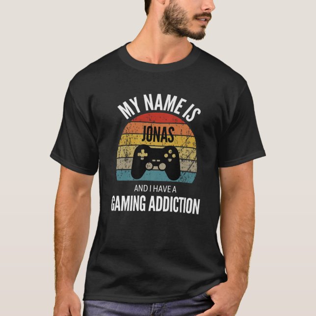 T-shirt Mon Nom Est Jonas Et J'Ai Une Addiction De Jeu (Devant)