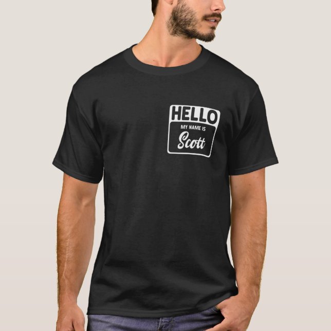 T-shirt Mon nom est Scott Name Tag (Devant)