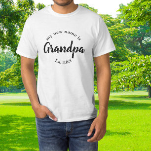 T-shirt Mon nouveau nom est Grand-père Nouveau Grand-père 