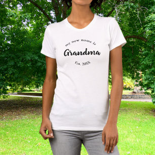 T-shirt Mon nouveau nom est Grandma New Grand-mère Est