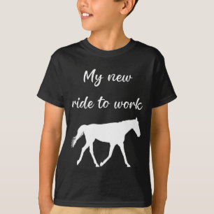 T-shirt Mon nouveau voyage au travail en cheval drôle