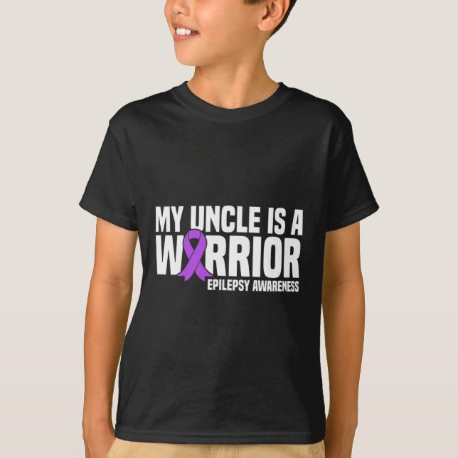 T-shirt Mon oncle est un guerrier Purple Ribbon Epilepsie  (Devant)