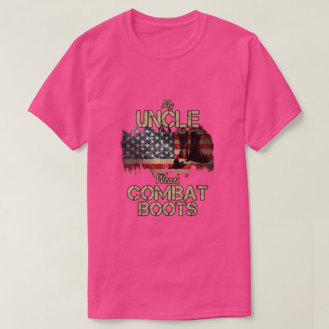 T-shirt Mon oncle porte des bottes de combat (Design devant)