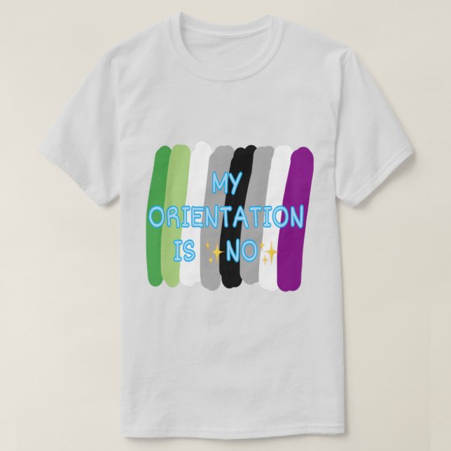 T-shirt "Mon Orientation Est Non" Chemise Aromantique Ace  (Design devant)