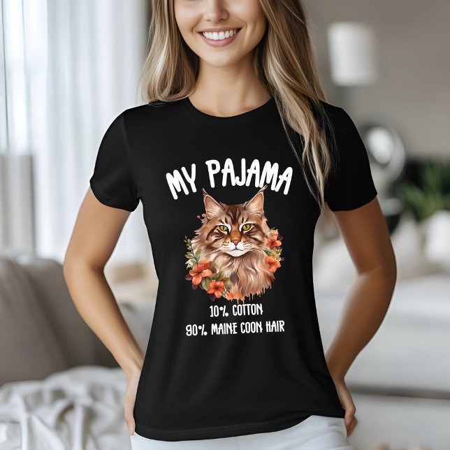 T-shirt Mon Pajama Maine Coon Floral (Créateur téléchargé)