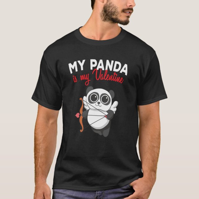 T-shirt Mon Panda Est Mon Panda Valentine Panda Bear Cupid (Devant)